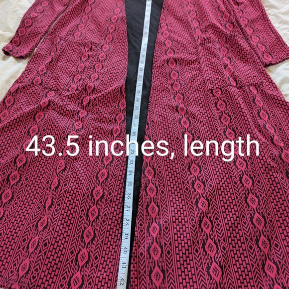 LuLaRoe "Sarah" cardigan/duster, small, pink and black - Picture 6 of 8